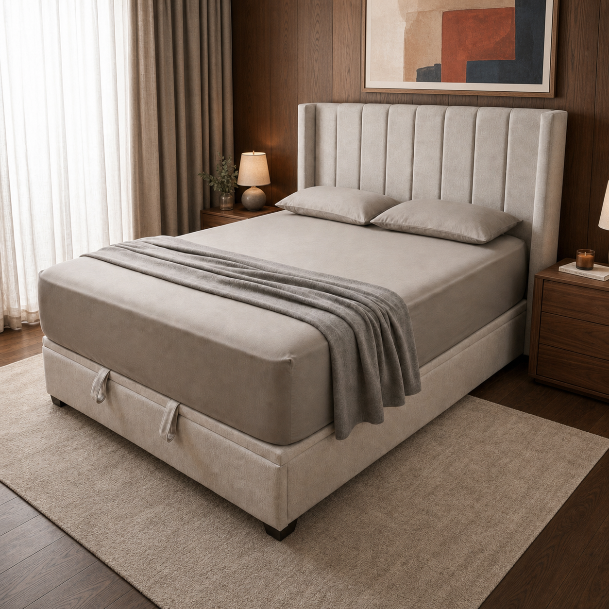 Providence Gas Lift Bed - Beige